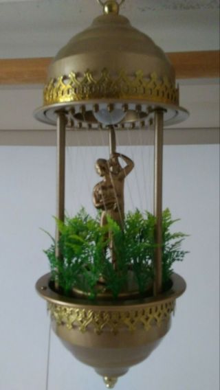 Mini Vintage Partially Nude Water Goddess Rain Oil Lamp 16.  5 ",  For Repair