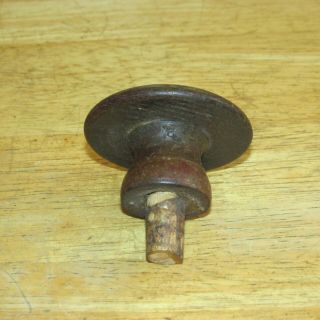 Antique Victorian Turned Wooden Drawer Pull Knob & Dowel,  2 1/8 Inch