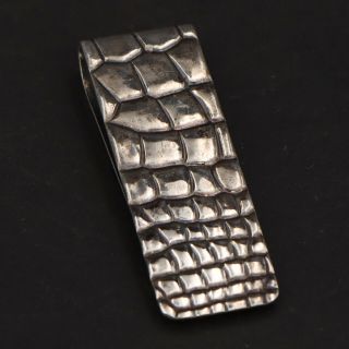Vtg Sterling Silver - Tiffany & Co.  Crocodile Alligator Solid Money Clip - 24g