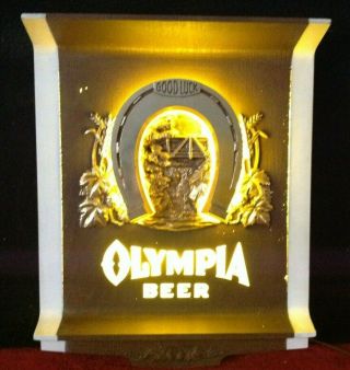 Rare Vintage Olympia Beer Good Luck Horseshoe Bar Pub Tavern Light Display Sign