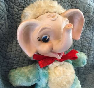 Vintage MY TOY Rubber Face Elephant Plush Toy for Rushton Collectors 3