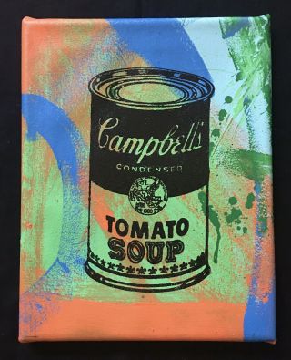 Andy Warhol (1928 - 1987) Soup Can Lithograph On Canvas - Signed 1983