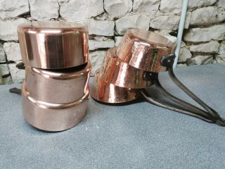 FRENCH COPPER PANS 2MM STAMPED MADE IN FRANCE 7.  8KG VINTAGE CHEF SAUTE BAUMALU 2