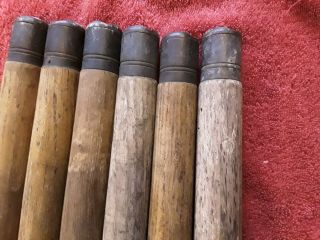 Antique/Vintage Cricket Bat Leather Cricket Bag,  6 Brass Topped Stumps 2