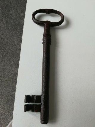 Large Vintage Iron Key.  6 Inches Long.  7mm Diameter Stem