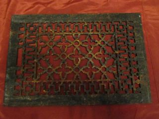 Antique Cast Iron Floor Wall Vent Heating Grate 12 " X 18 " Rusted