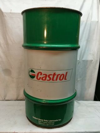 Vintage Castrol 19 Gallon Oil Drum Empty Gear Lube Sae 85w - 140 Steel Can