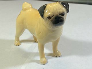 Pug Dog In Fawn Beswick England Miniature Dog Figurine 2 5/8 "