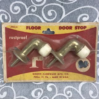 Vintage Nos Set Of 2 Floor Door Stop 963 - A Binzen Hardware Rustproof Doorstops