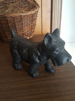 Vintage Cast Iron Scottie Dog Scottish Terrier Black