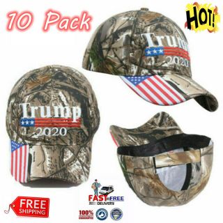 10 Pack Trump 2020 Embroidered Camo Hat Keep Make America Great Baseball Cap EN 3