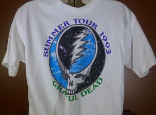 Grateful Dead: Vintage Summer Tour 1993 " Steal Your Face " Xl T - Shirt
