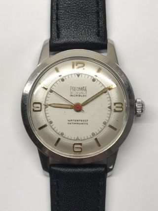 Vintage 1950s Precimax Mens Wrist Watch Swiss 21 Jewel 33mm 2