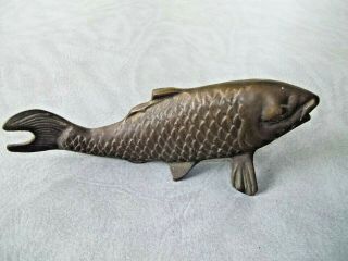Vintage Brass Koi Fish Statue / Figurine
