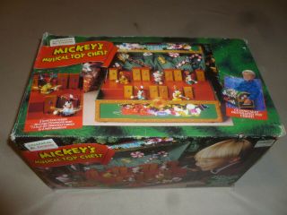 Disney Boxed Mr Christmas Mickeys Musical Toy Chest Set Vintage Carols