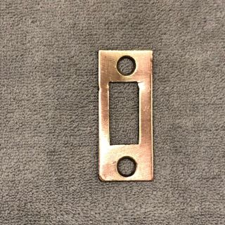 (1) Vintage 1 - 7/8” Solid Brass Door Mortise Lock Strike Plate Keeper Hardware