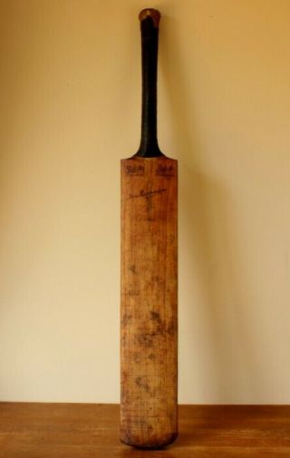 Vintage Sykes Don Bradman Cricket Bat.  Decorative Sporting Antique Display C1930