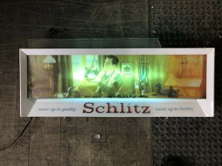 1958 Vintage Schlitz Lighted Beer Advertising Sign Form 548 Duck Decoy Scene