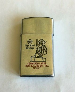 Vintage Zippo Lighter Commercial Wire Rope & Sling Co Detroit Mi