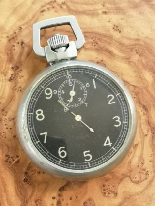 Vintage Antique Elgin 15 Jewels Military Ww2 Wind Up Pocket Stop Watch Timer