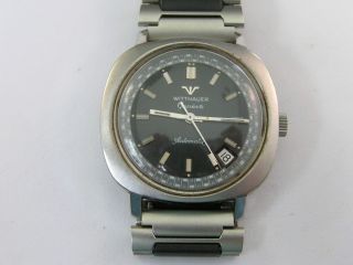 Vintage Wittnauer Watch Rally Dial Automatic W/ Date 1970 