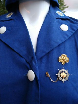Vintage Girl Scout Leader Uniform dress and cap 1950s 3