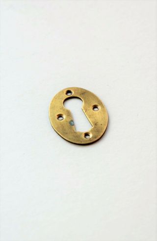 Antique Polished Brass Oval Keyhole Escutcheon 1 7/8 " X 1 3/8 " [pb7]