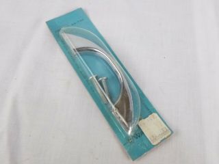 Nos Vtg Mid Century Chrome Hollow Atomic Drawer Pull Cabinet Hdw Wards 4.  5 "