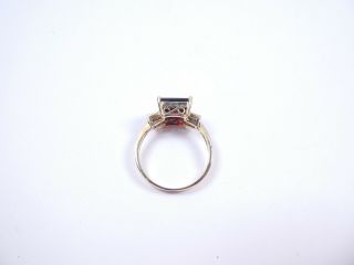 Garnet Diamond ring 9 carat gold vintage size N1/2 2.  4g 2