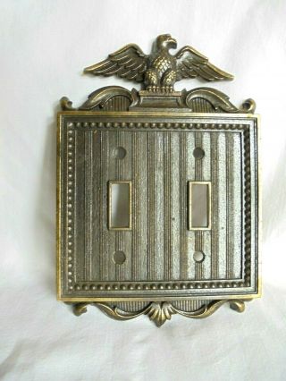 Vintage Metal Eagle Double Light Switch Plate Wall Outlet Cover