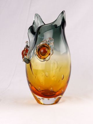 Large Vintage Murano Style Glass Owl Vase 24 cms 9.  5 