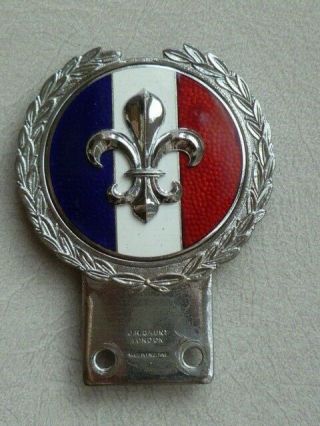 Vintage Car Badge / Auto Emblem.  Fleur De Lis / France J.  R.  Gaunt.