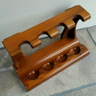 Alfred Dunhill Vintage Four Pipe Walnut Rack Stand Rest Estate 3