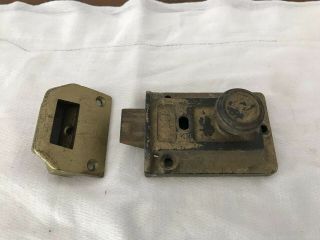 Antique Thumb Turn Lock Latch W/ Strike Door Hardware (26)