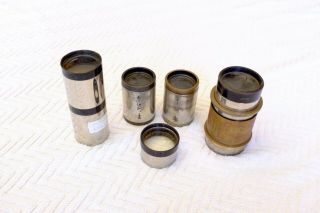 Five Vintage Gundlach - Manhattan,  Bausch & Lomb Projector Lenses