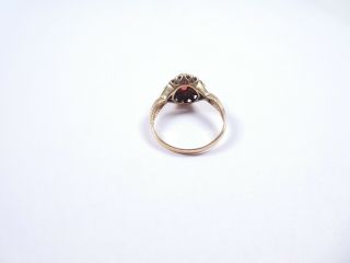 Garnet and diamond ring 9 carat gold vintage size P1/2 2.  4grams 2