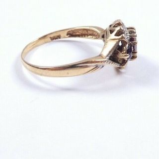 Garnet and diamond ring 9 carat gold vintage size P1/2 2.  4grams 3