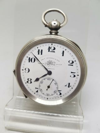 Antique Solid Silver Gents Thos Russell & Son Pocket Watch 1919 Re1224