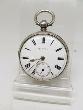 Antique Solid Silver Gents Fusee J.  W.  Benson Pocket Watch 1874 Ref1207