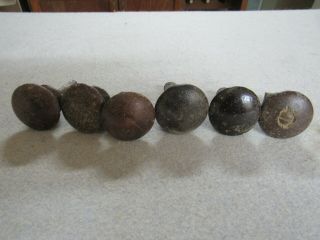 6 Vintage Solid Wood Drawer Pulls/knobs 1 Inches In Diameter