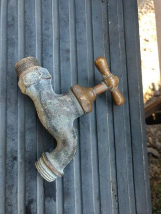 Vintage Brass Outdoor Water Faucet Spigot Spout,