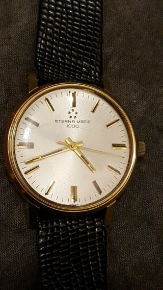 Vintage Eterna Matic 1000 Mens Wristwatch Stelco Retiree Engraved