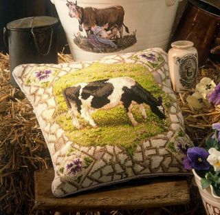 Ehrman Pansy The Cow Kaffe Fassett Tapestry Needlepoint Kit Early Vintage Rare