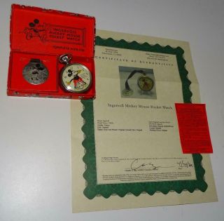 Disney 1934 Ingersoll " Mickey Mouse Pocket Watch " - Serviced,  - All Orig Boxed Set