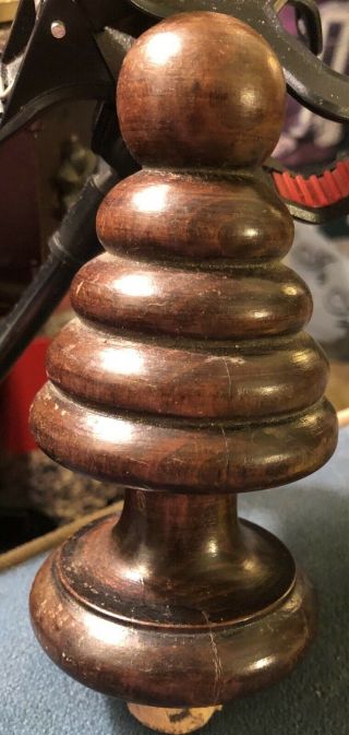 Antique Wooden Finial 6” Tall Christmas Tree Shape