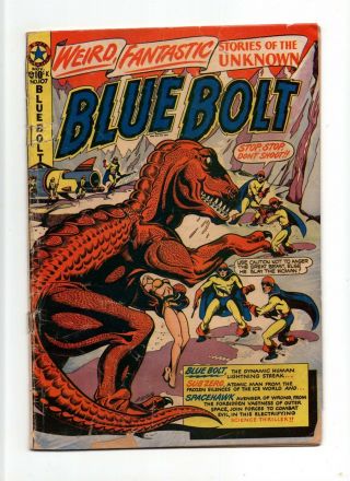 Blue Bolt 107 Vintage Star Comics Headlights Gga Horror Scifi Lb Cole Gold 10c