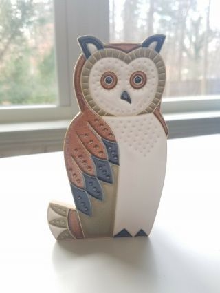 Vangeebergen Belguim Glazed Ceramic Owl Figurine,  Candle Holder Collectable