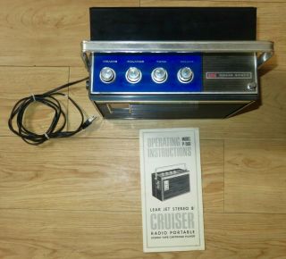 Vintage1964 Lear Jet Stereo 8 Track Player P - 560 Cruiser Radio Portable Stereo