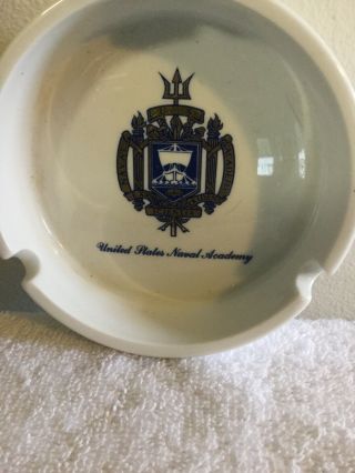 Vintage US Naval Academy ceramic ashtray; U.  S Navy USNA Annapolis ash tray 3
