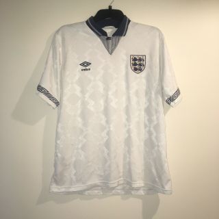 England Umbro 1990/92 Italia 90 World Cup Football Shirt Vintage Vgc Large